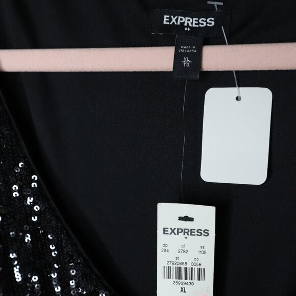 Express Black Sequin Mini Dress - Picture 2 of 4